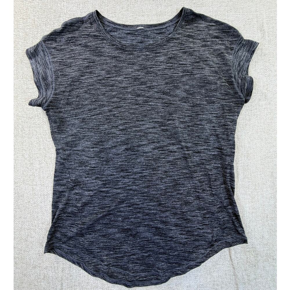 Lululemon Women's Black Gray SIZE Short Sleeve Athleisure Workout Top Shirt